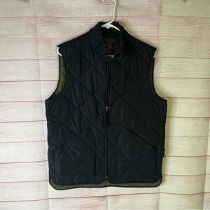 J. Crew Authentic Outerwear Full‎ Zipper Black Vest Size Small
